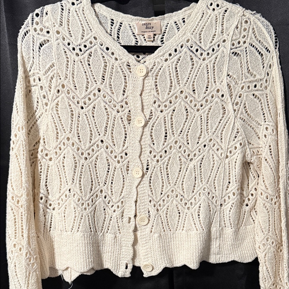 Ivory Knit Sweater Cardigan